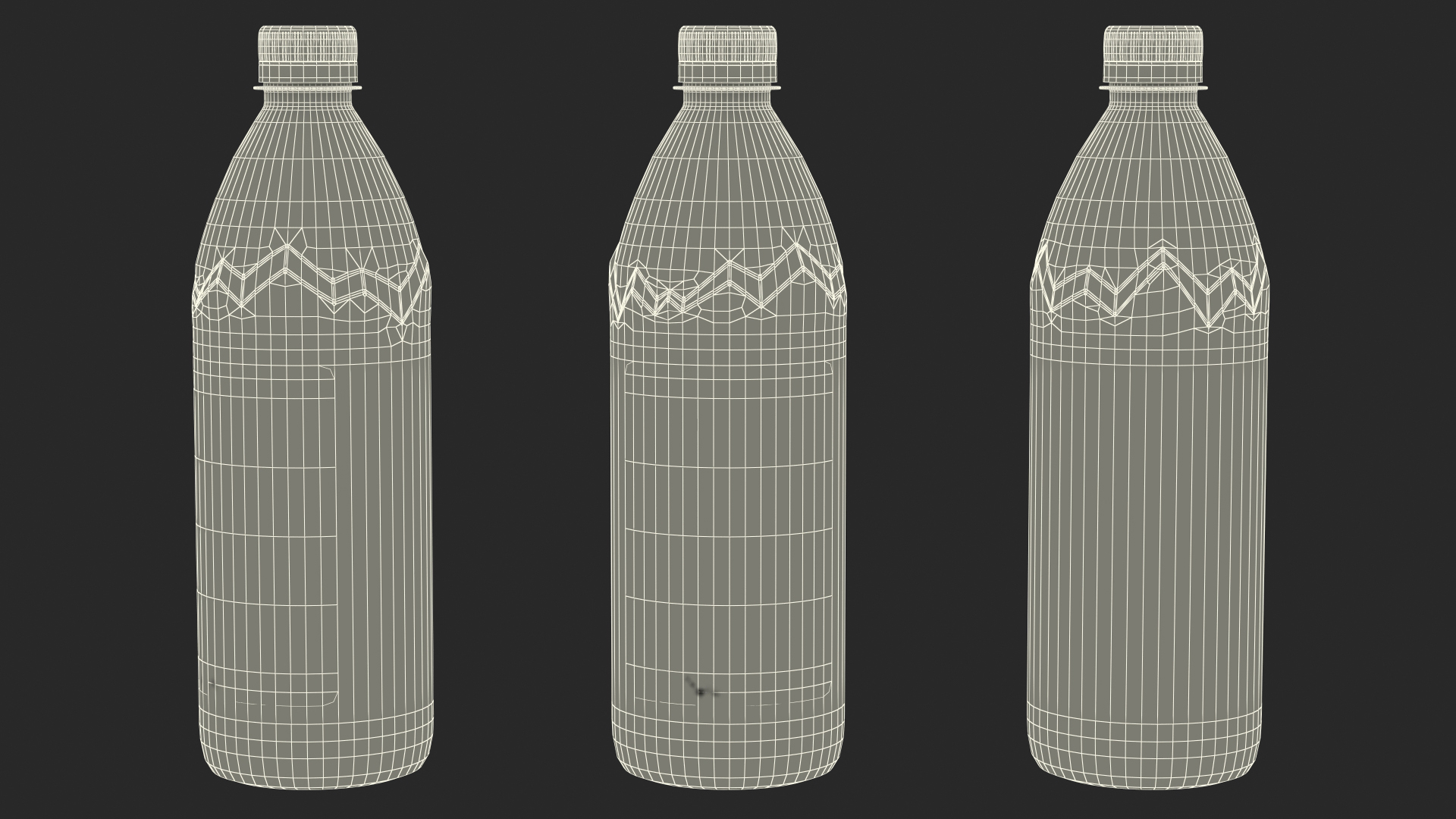 3D model Evian Natural Mineral Water 1L Plastic Bottle
