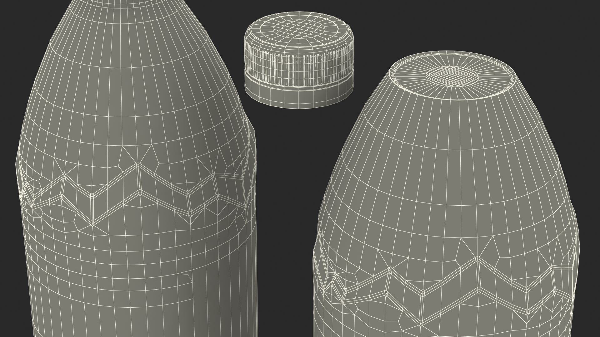 3D model Evian Natural Mineral Water 1L Plastic Bottle