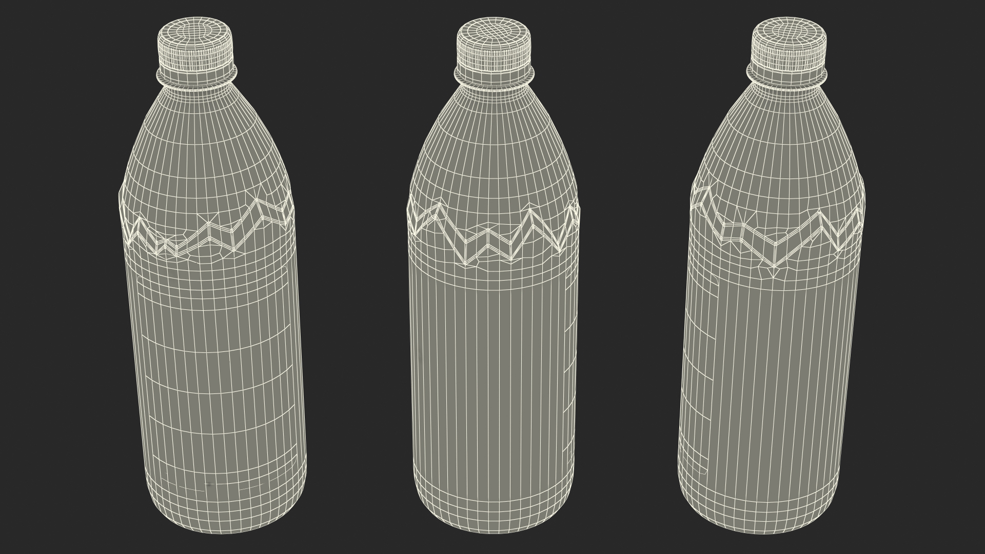 3D model Evian Natural Mineral Water 1L Plastic Bottle
