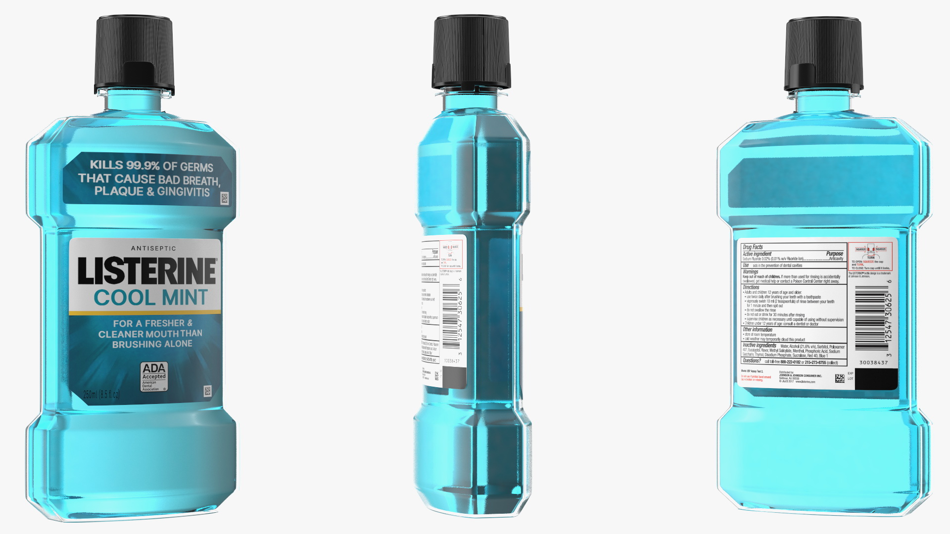 3D Listerine Cool Mint Antiseptic Mouthwash 250ml