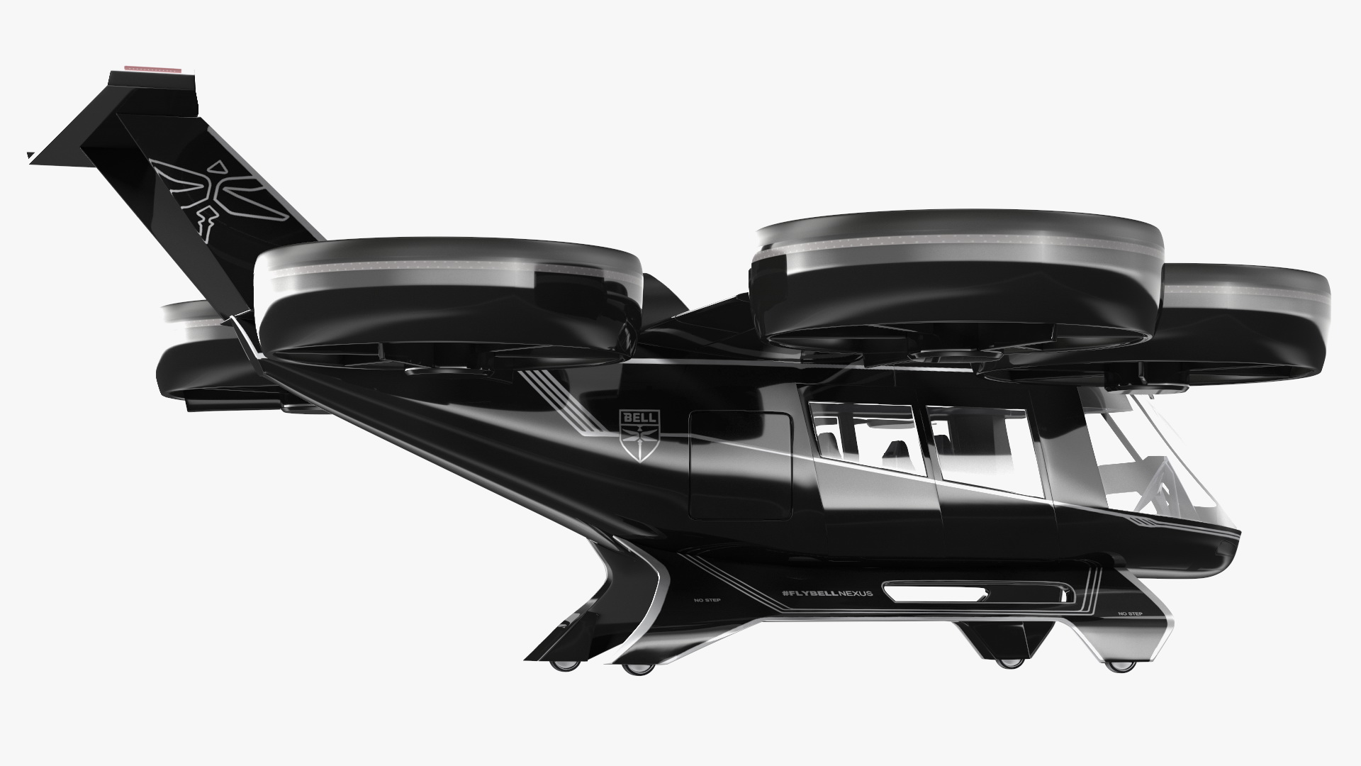 3D model Flying Taxi Bell Nexus Simple Interior Rigged