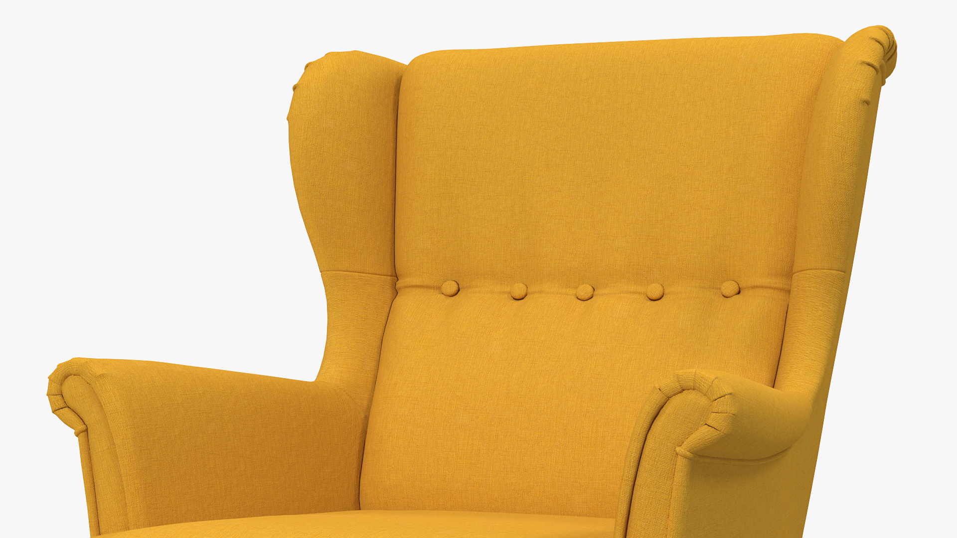Strandmon Yellow Wing Chair with Puff 3D