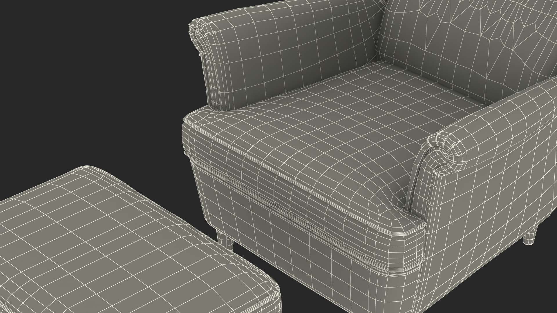 Strandmon Yellow Wing Chair with Puff 3D