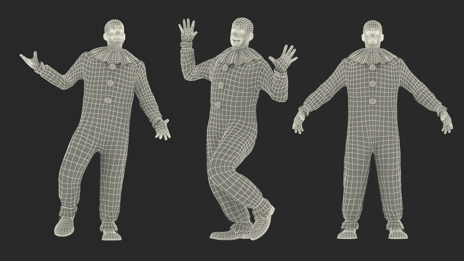 Bald Clown Rigged 3D