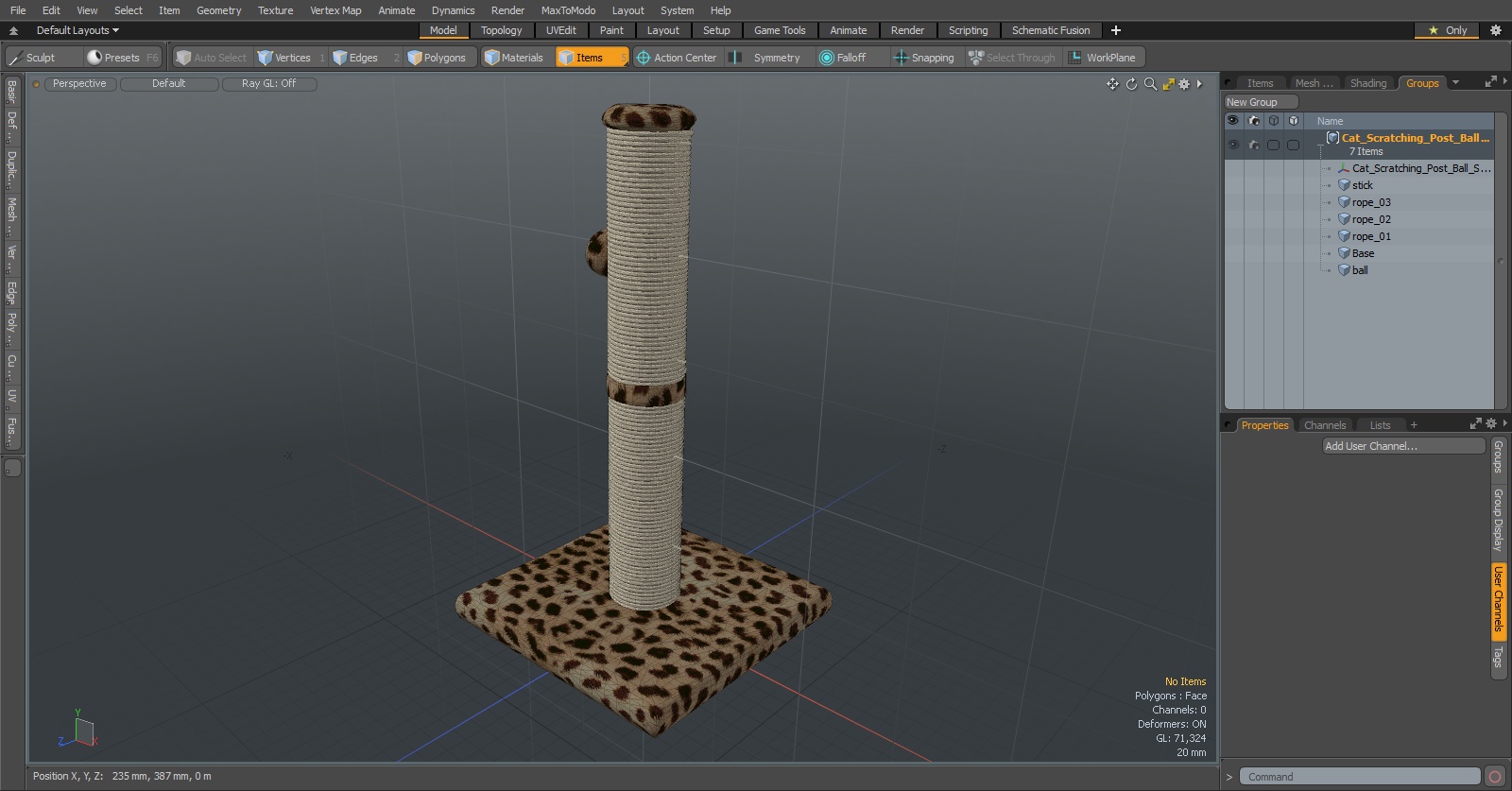 Cat Scratching Post Ball Spot 3D model
