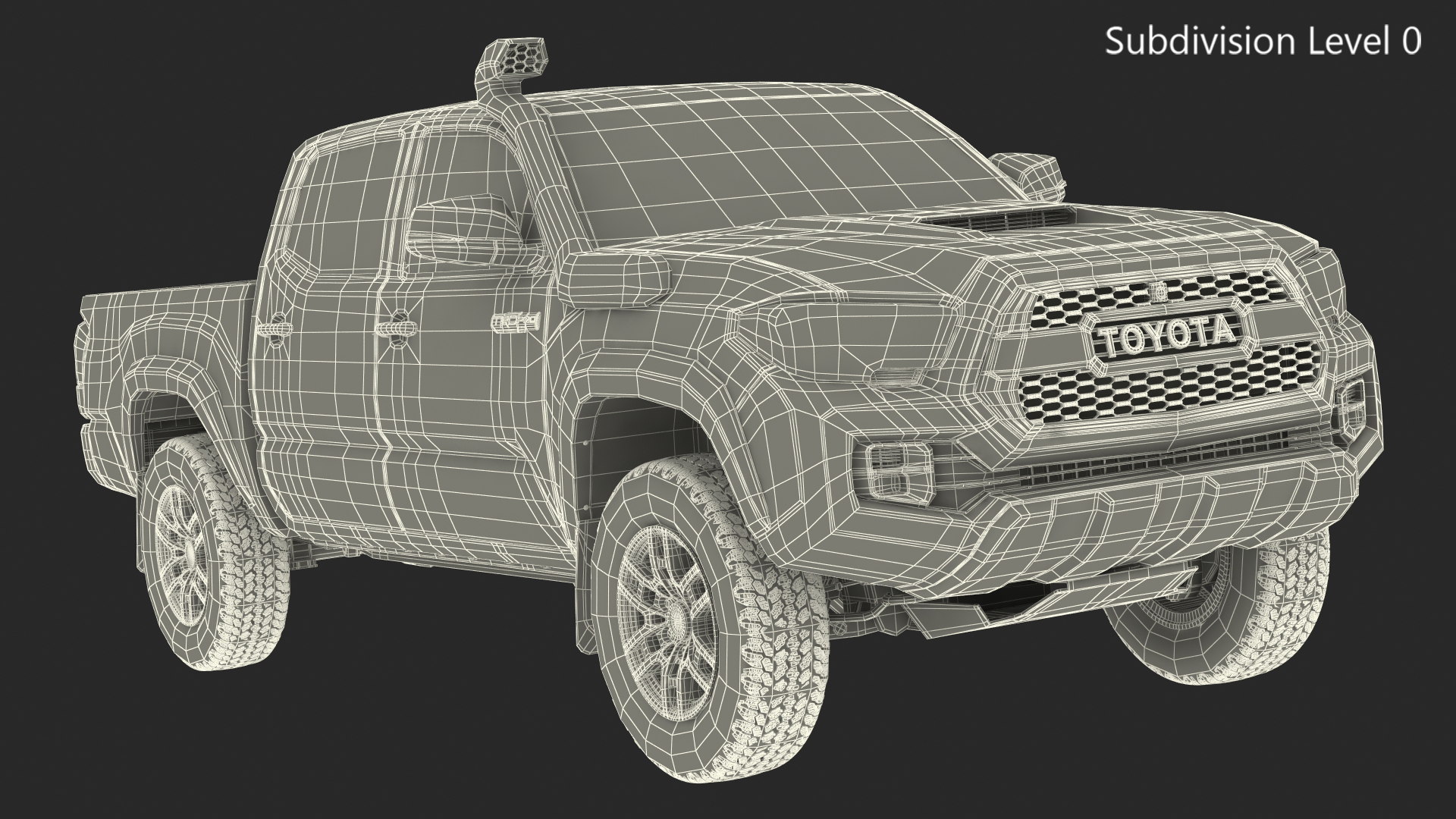 3D Toyota Tacoma TRD Pro Super White 2021 model