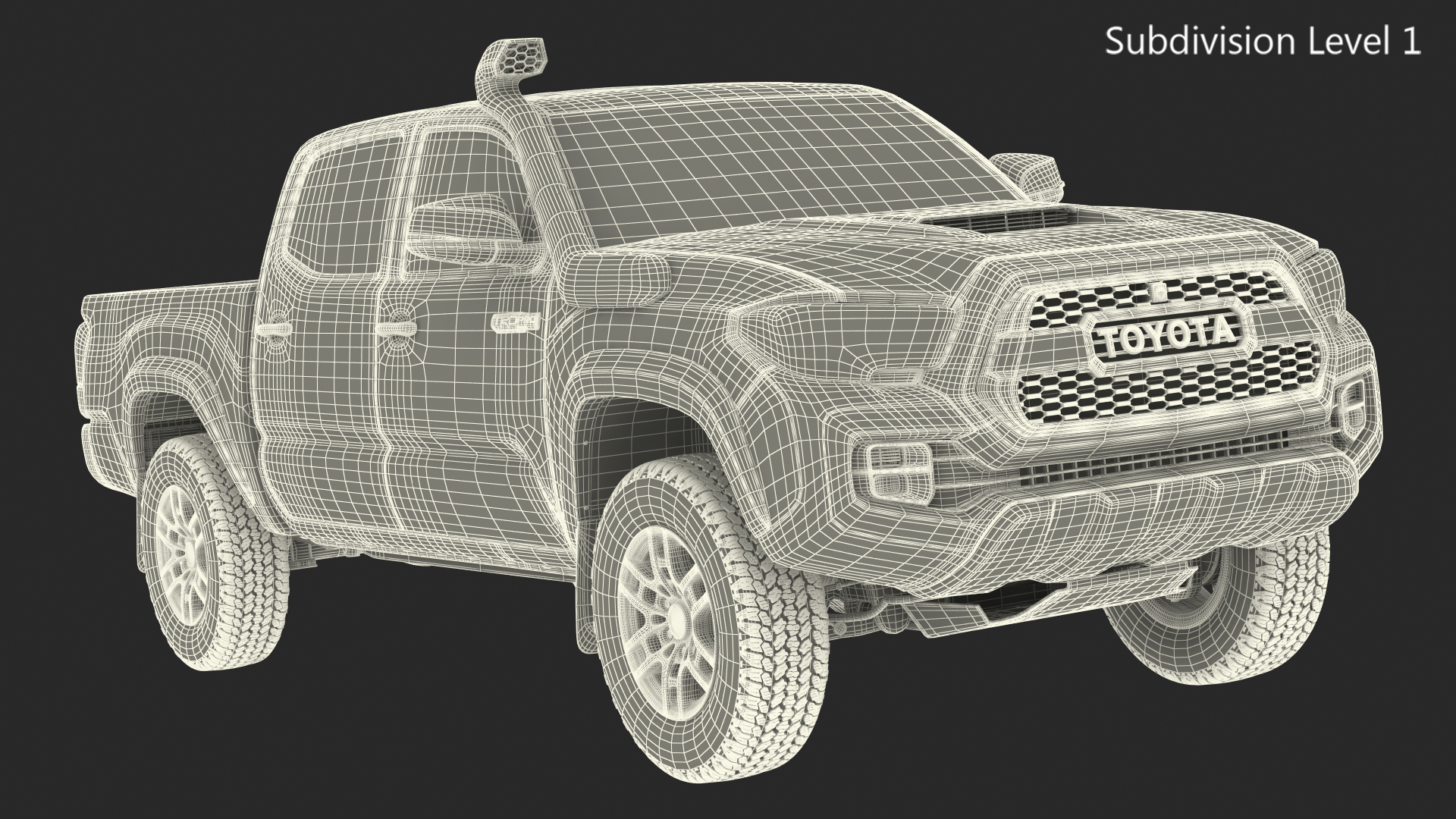 3D Toyota Tacoma TRD Pro Super White 2021 model