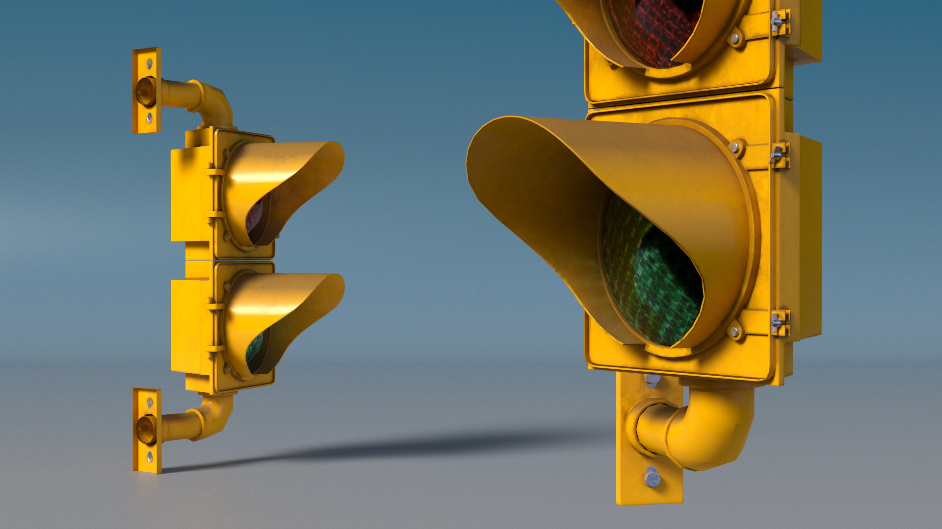 Two Light Traffic Signal Game Ready, view 3