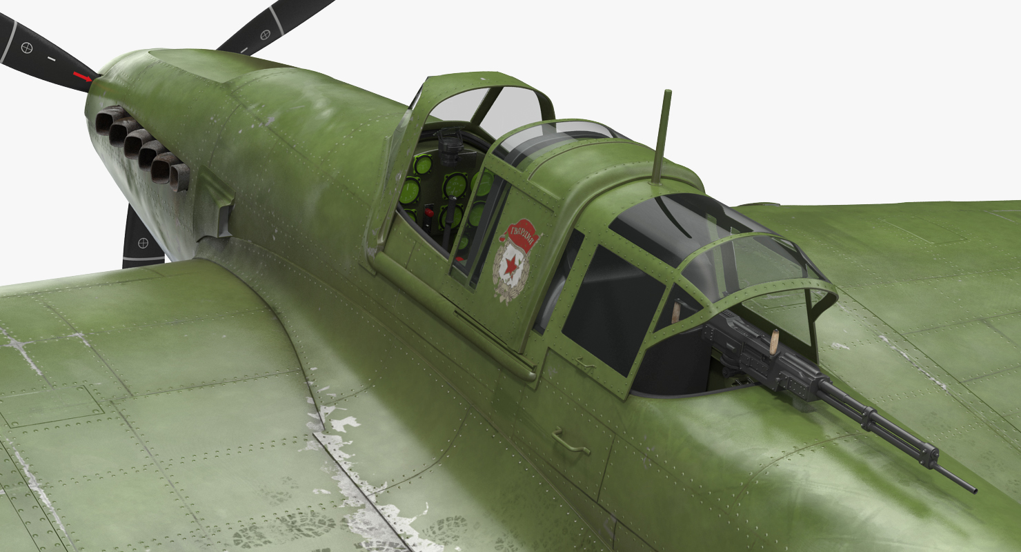 3D Ilyushin Il 2 WWII Soviet Attack Aircraft Rigged model