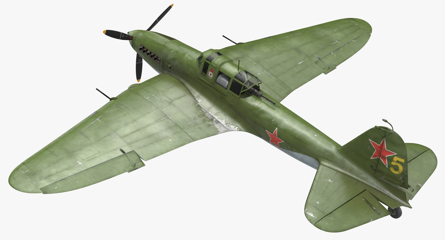3D Ilyushin Il 2 WWII Soviet Attack Aircraft Rigged model