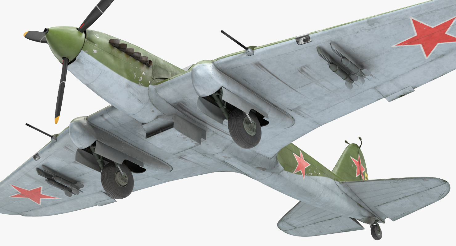 3D Ilyushin Il 2 WWII Soviet Attack Aircraft Rigged model