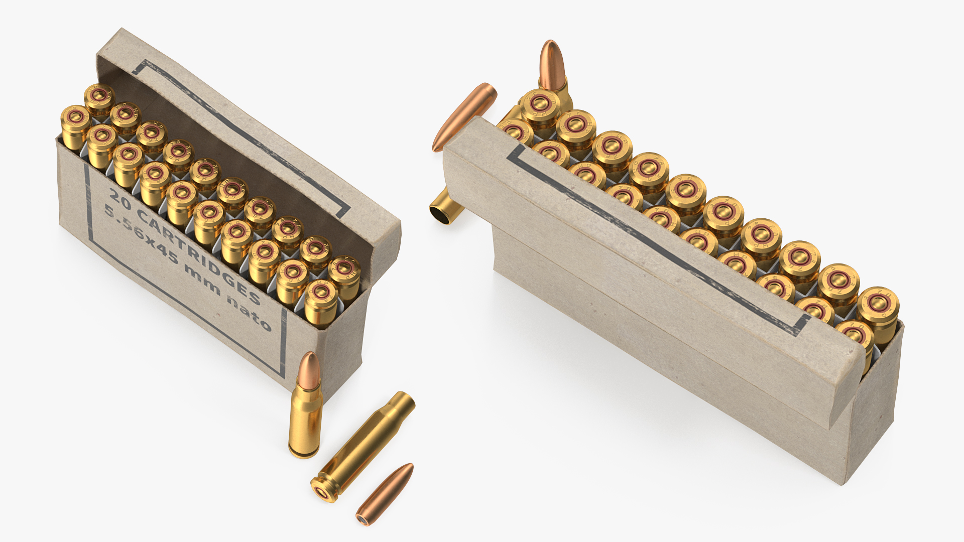 3D Box of 5_56x45mm NATO Rounds model