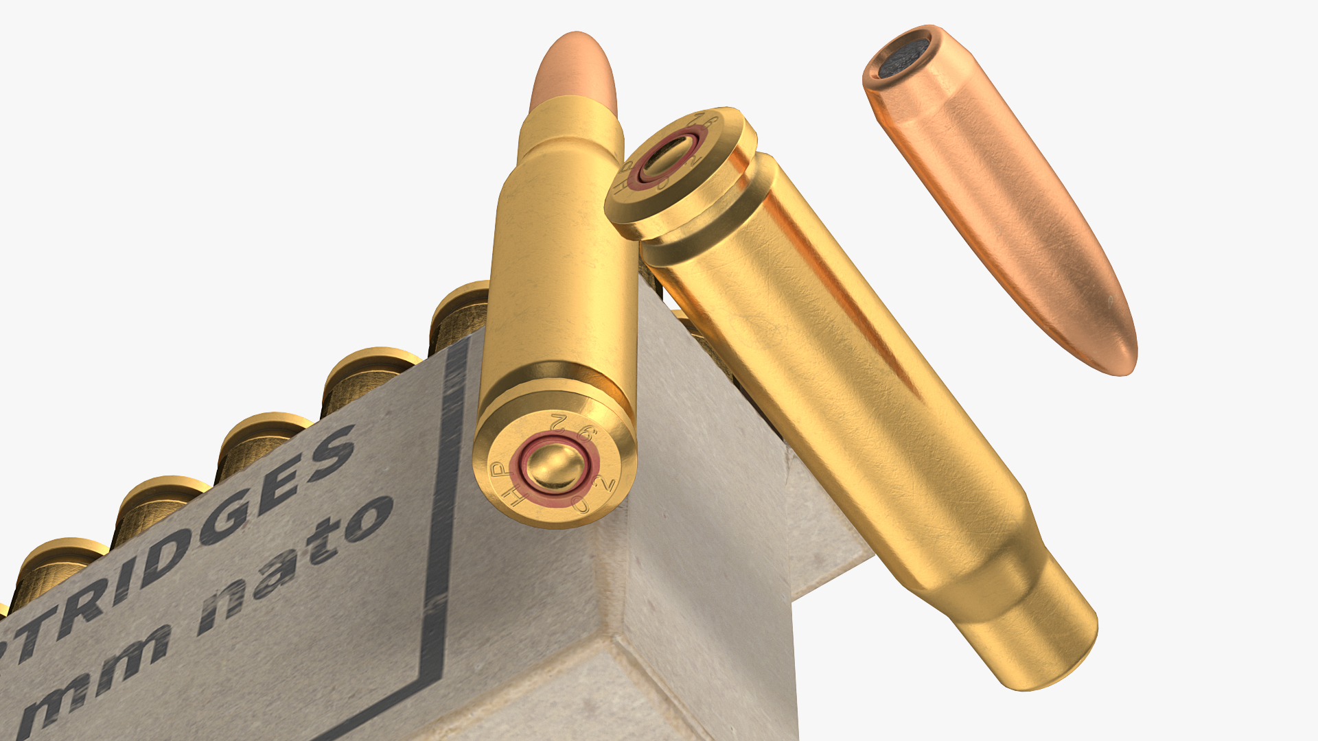 3D Box of 5_56x45mm NATO Rounds model
