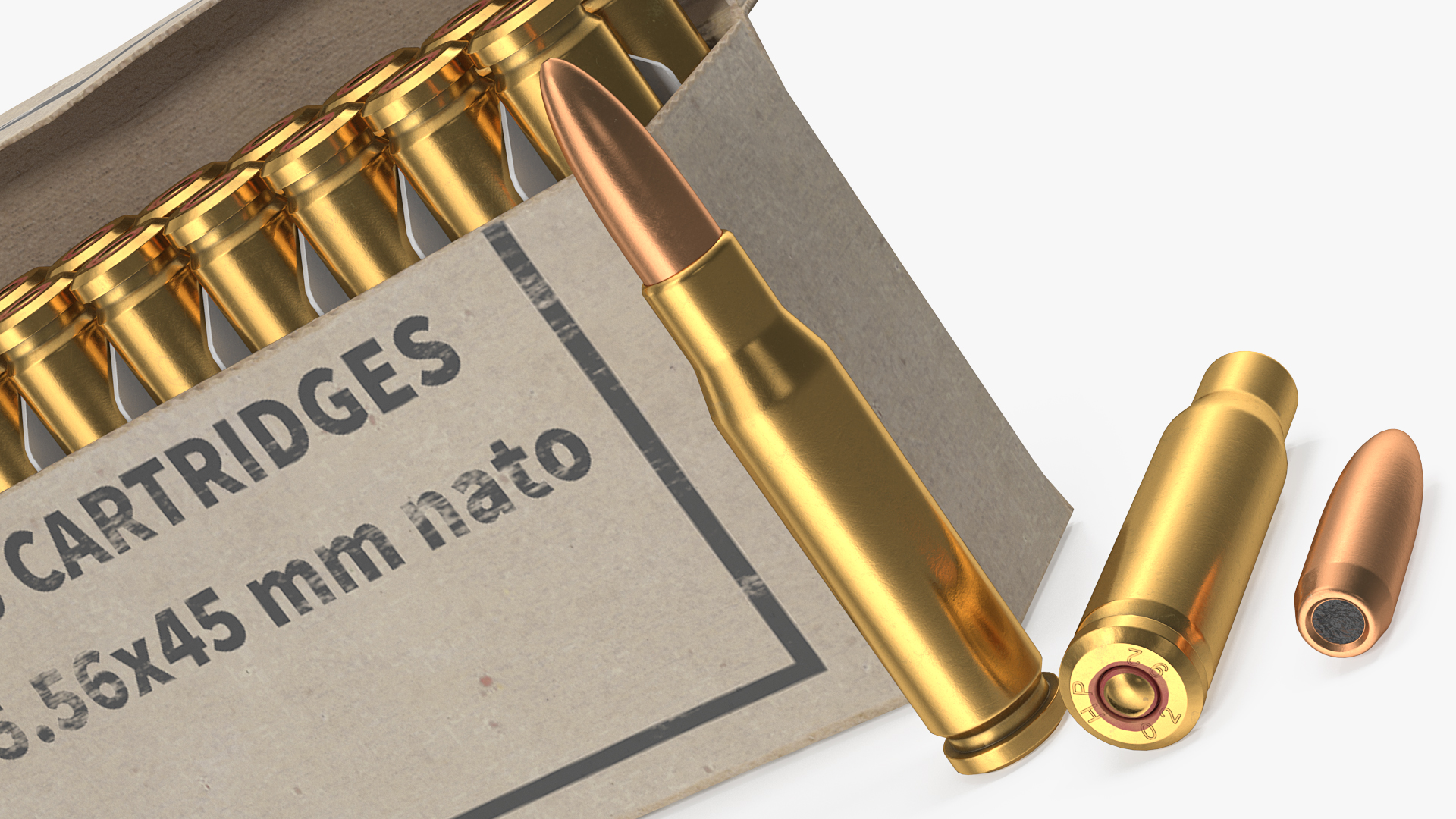 3D Box of 5_56x45mm NATO Rounds model