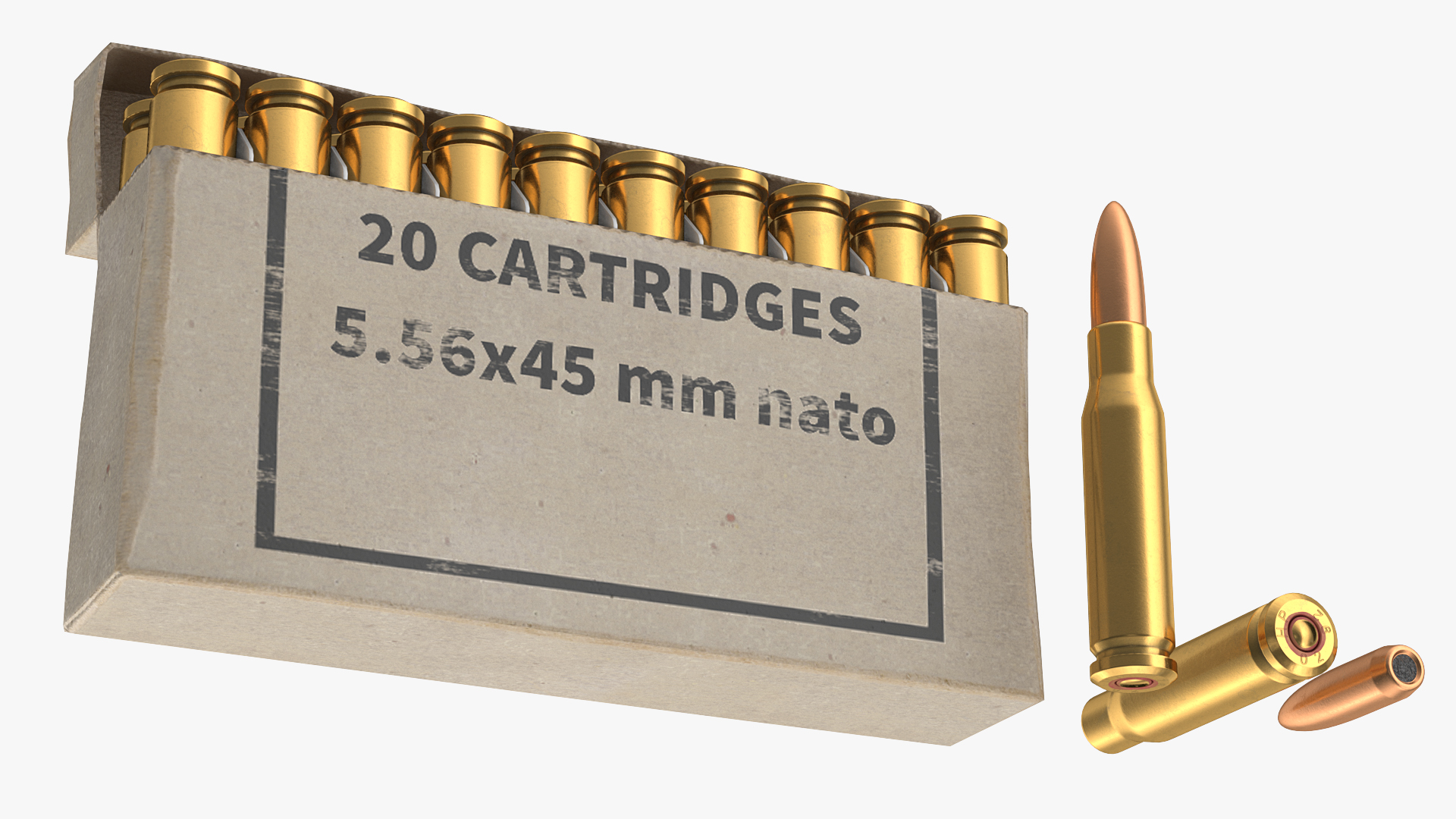 3D Box of 5_56x45mm NATO Rounds model
