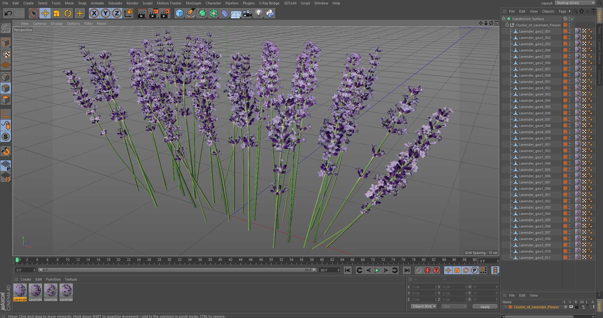 3D Cluster of Lavender Flower