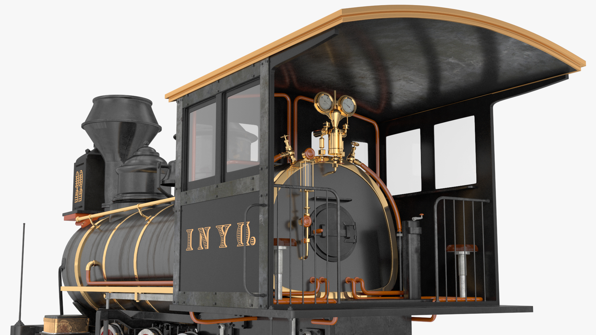 1860s Steam Locomotive 3D