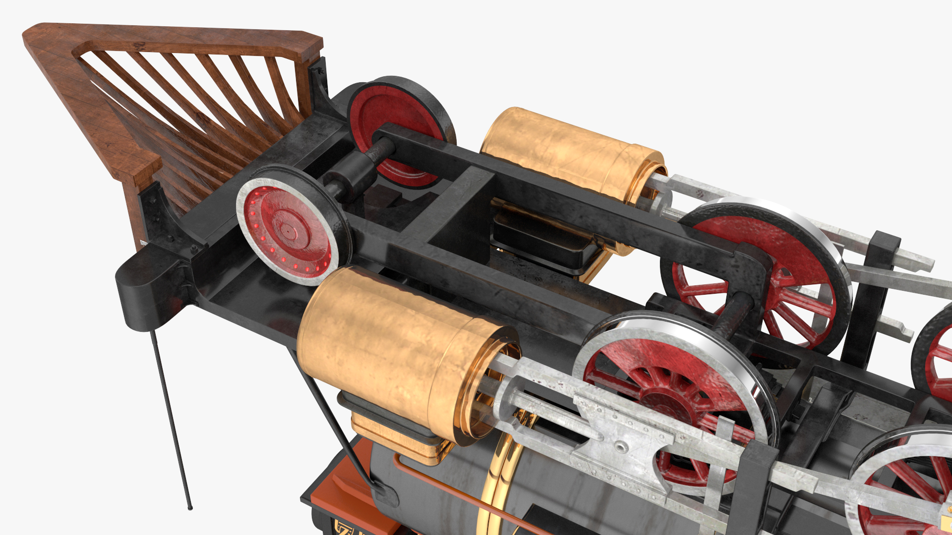 1860s Steam Locomotive 3D