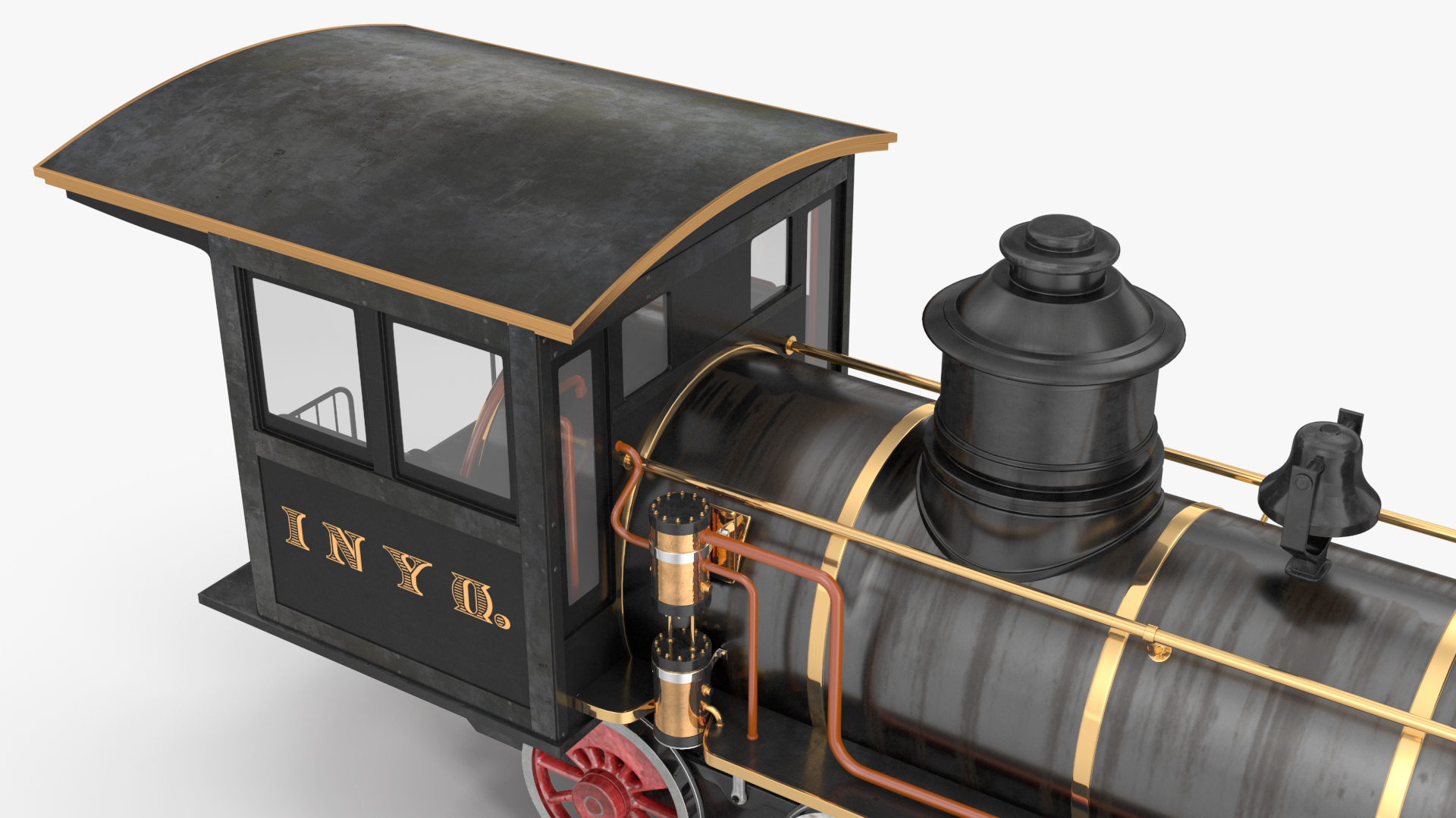 1860s Steam Locomotive 3D