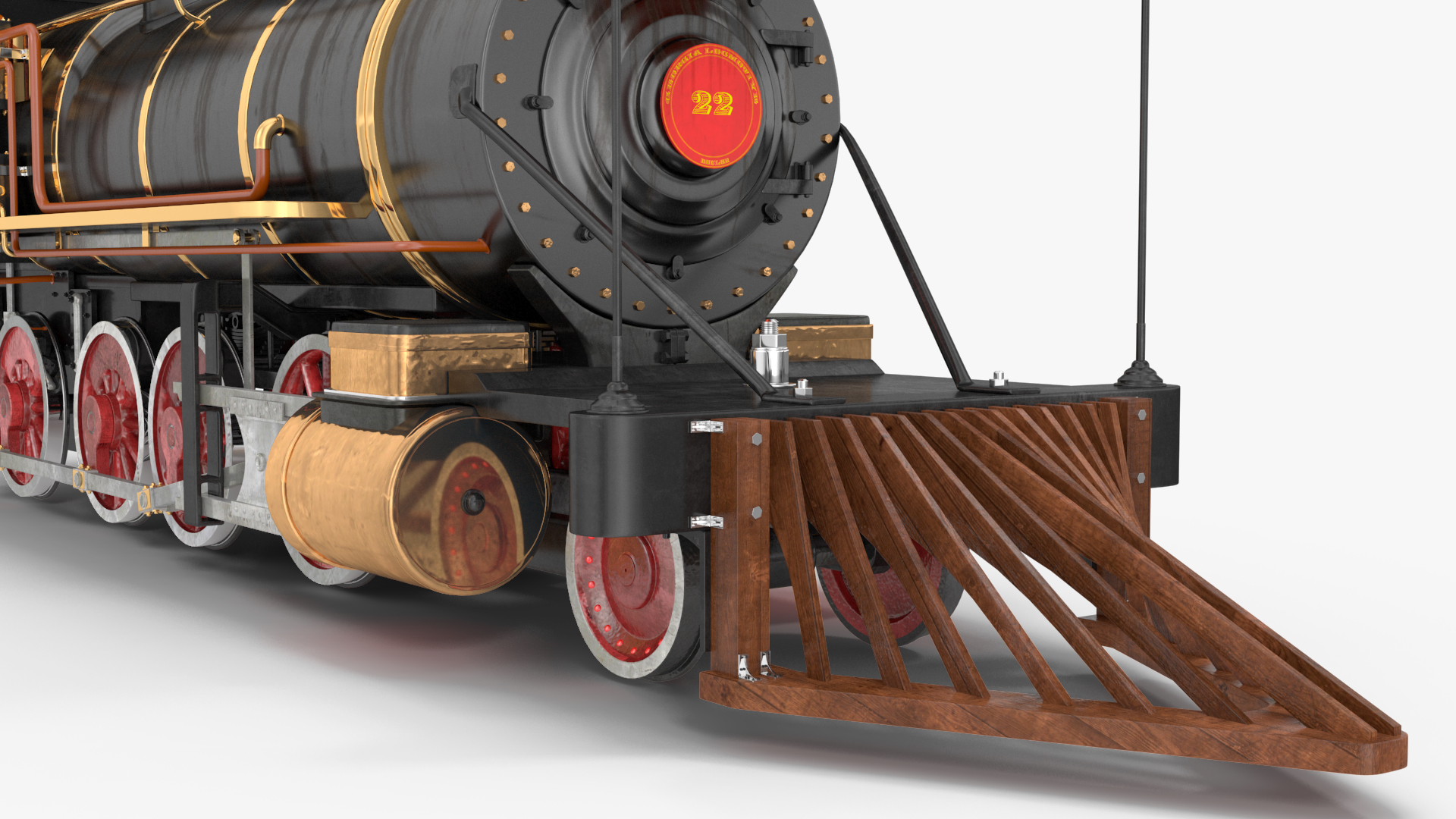 1860s Steam Locomotive 3D