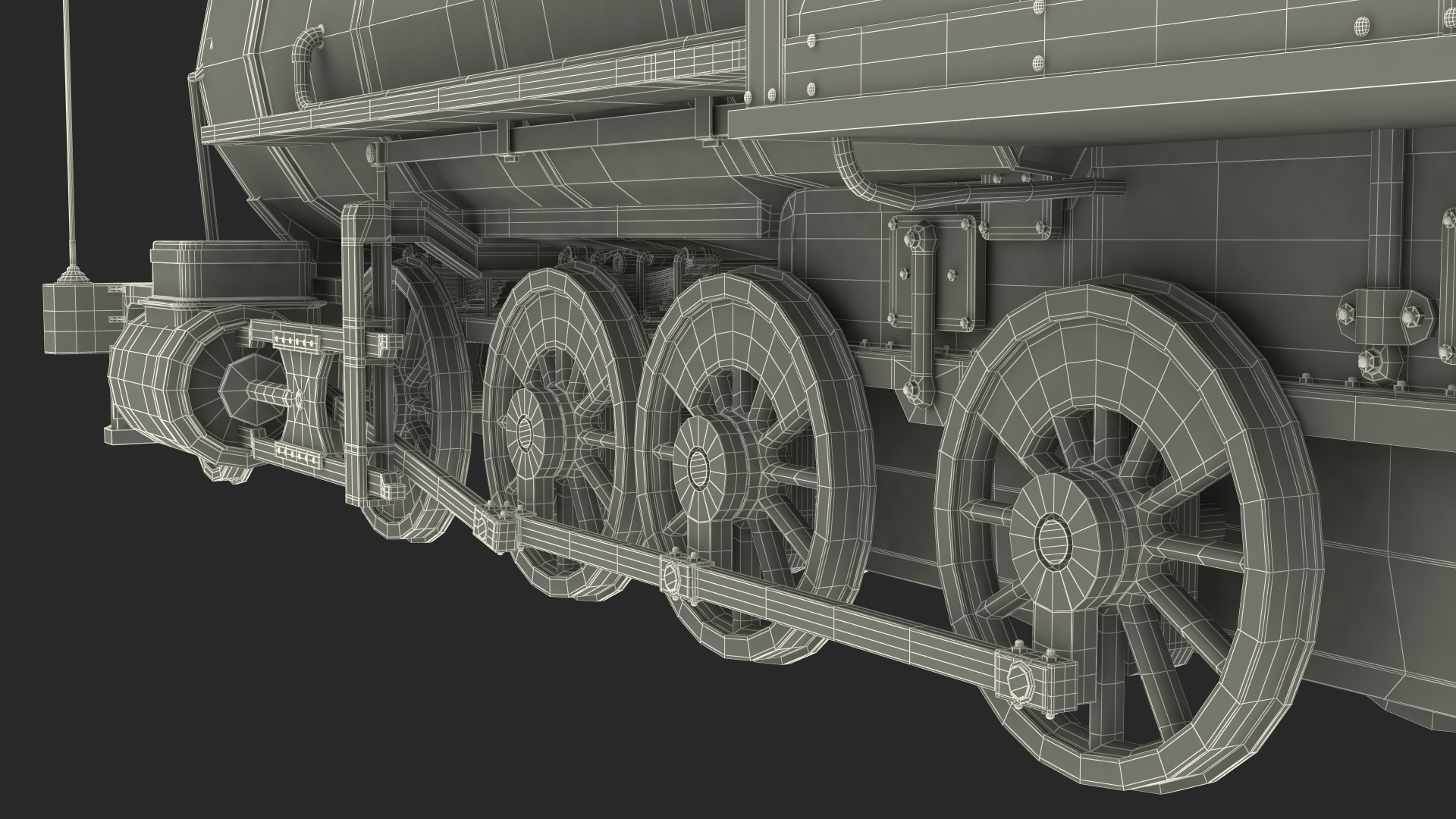 1860s Steam Locomotive 3D