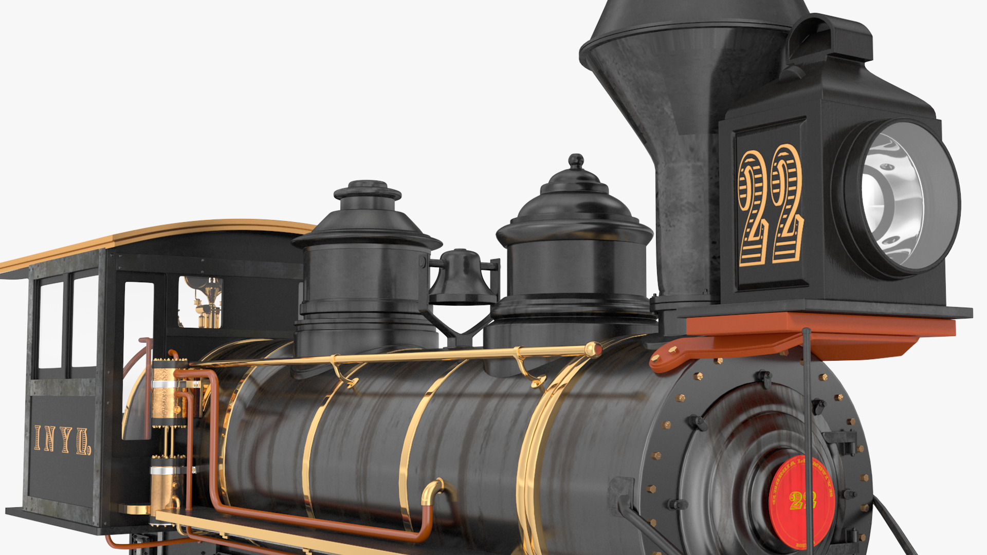 1860s Steam Locomotive 3D
