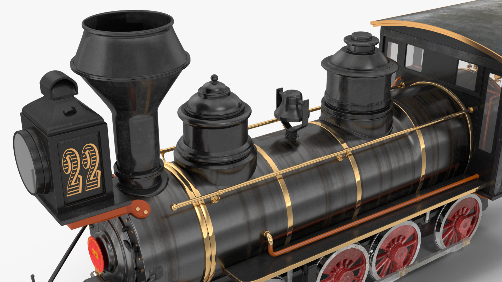 1860s Steam Locomotive 3D