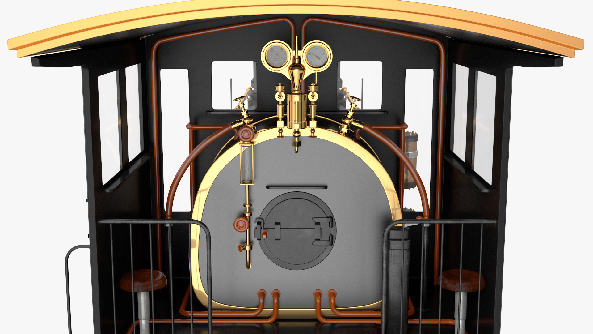 1860s Steam Locomotive 3D