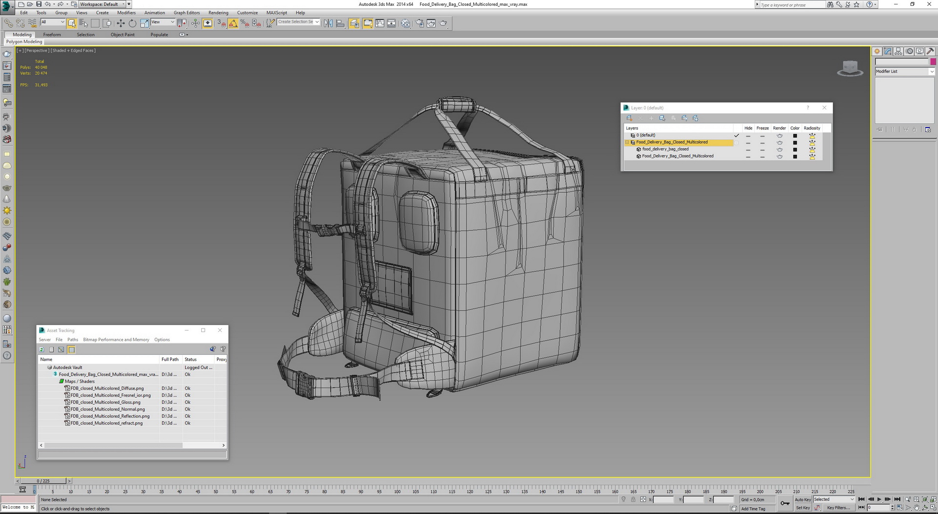 Food Delivery Bag Closed Multicolored 3D