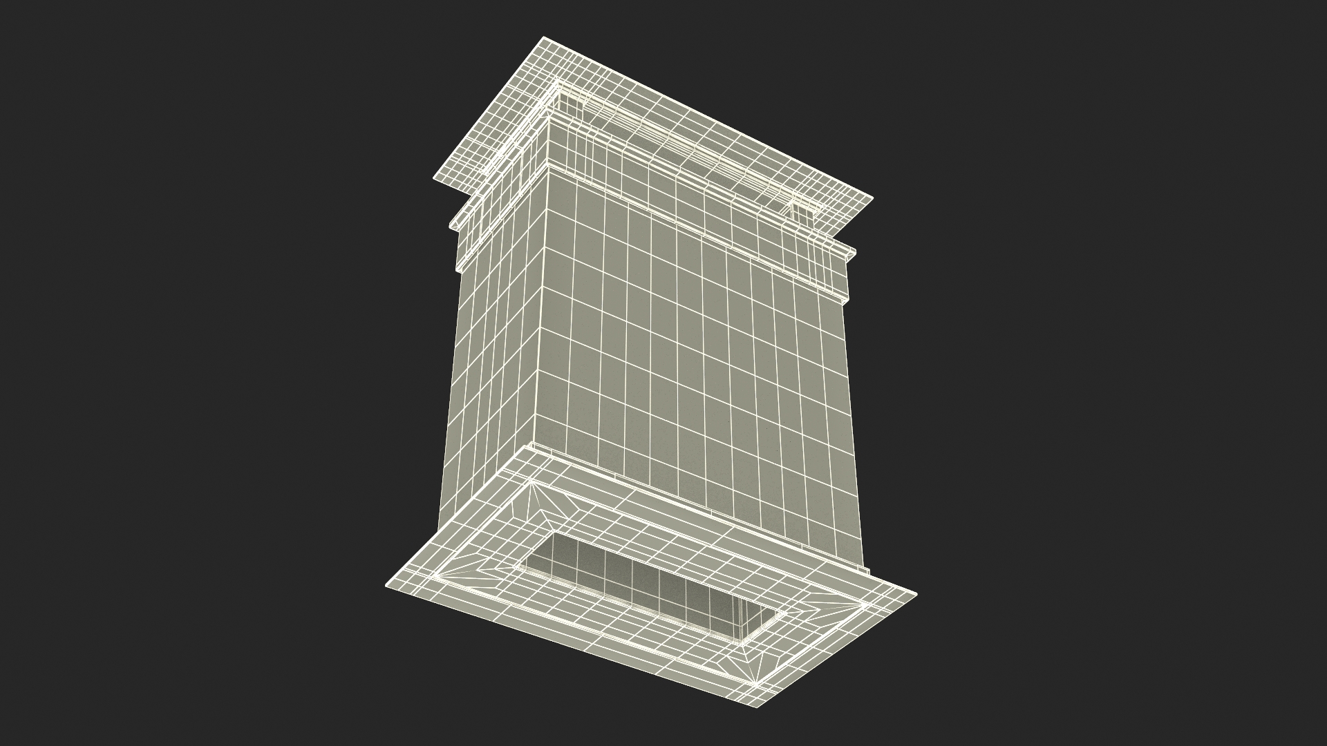 3D model Rectangular Brick Chimney