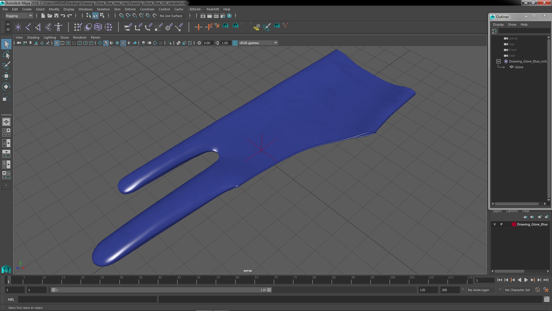 3D Drawing Glove Blue model