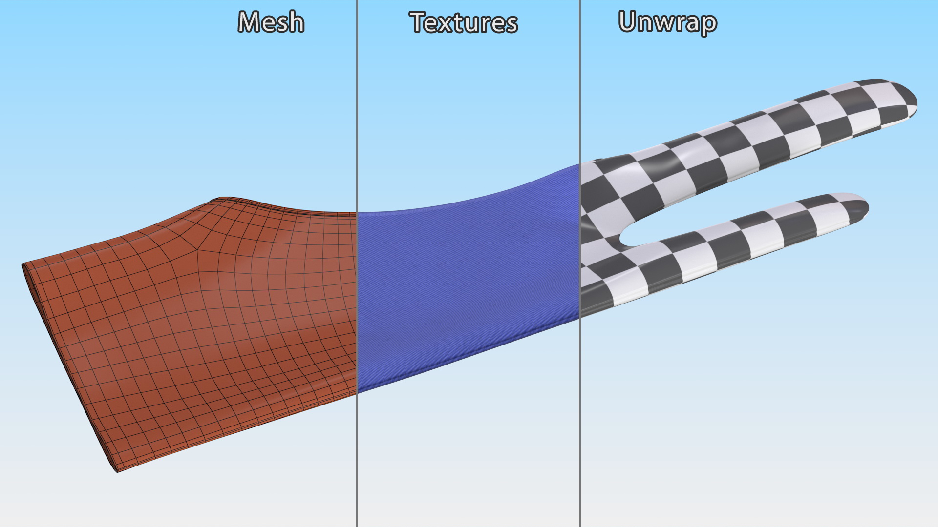 3D Drawing Glove Blue model