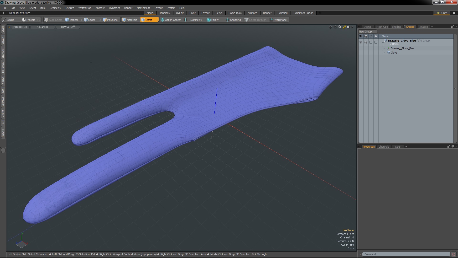 3D Drawing Glove Blue model