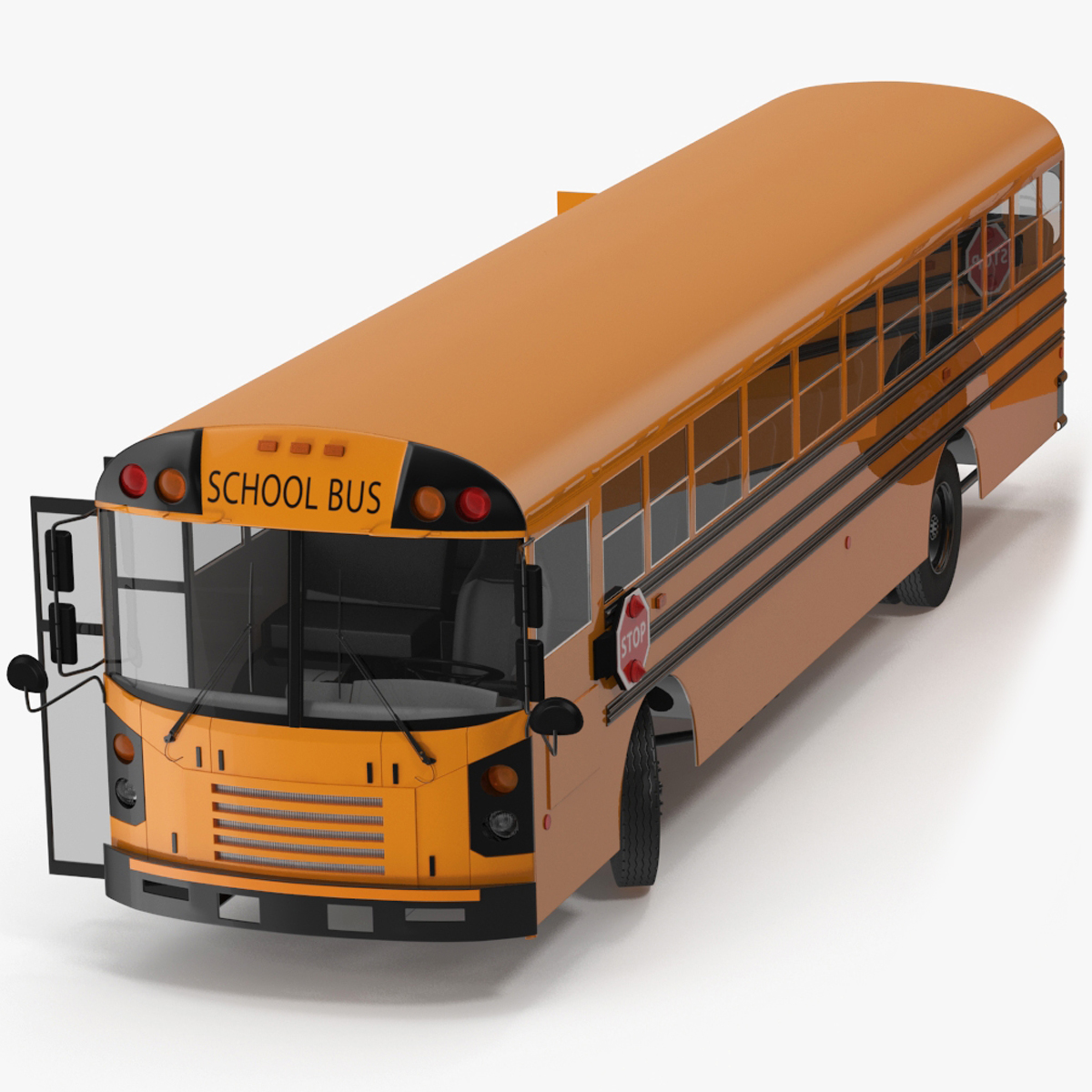3D model Electric School Bus Rigged for Cinema 4D