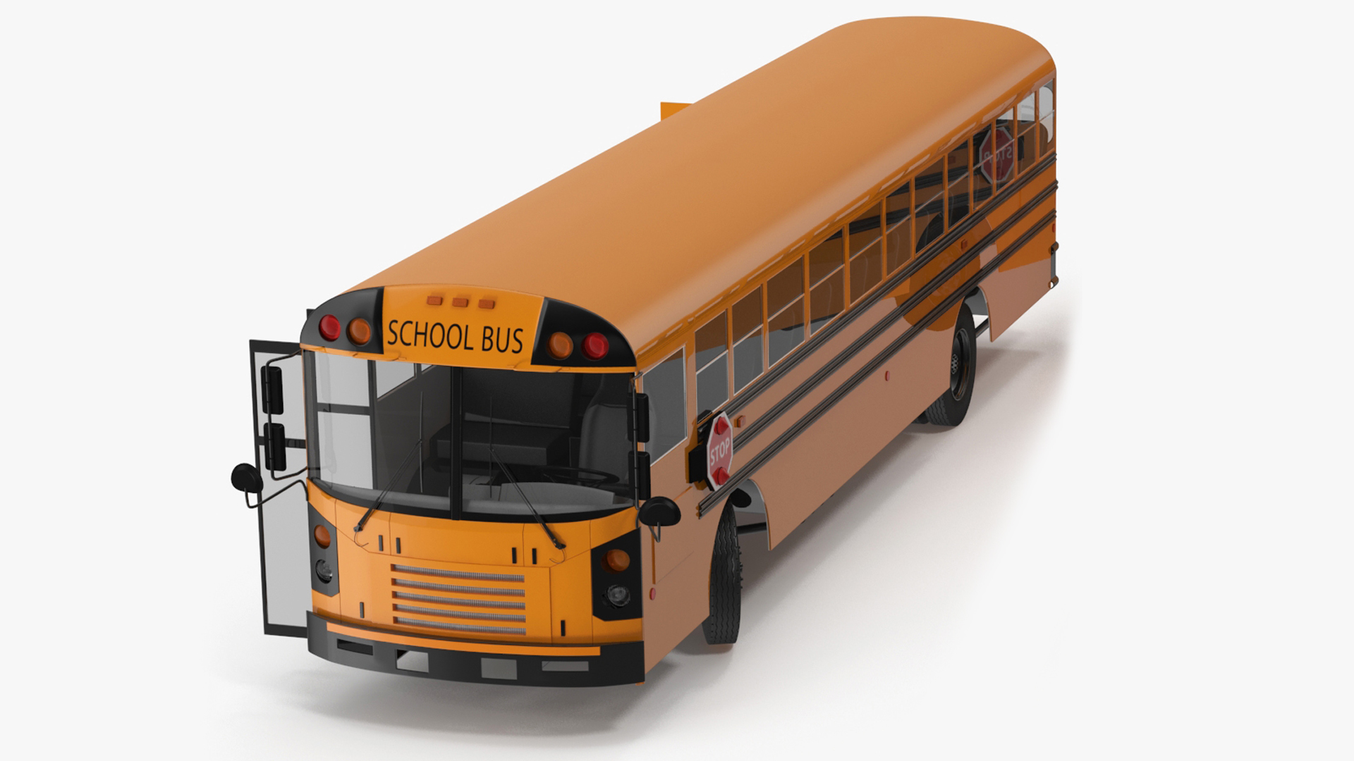3D model Electric School Bus Rigged for Cinema 4D