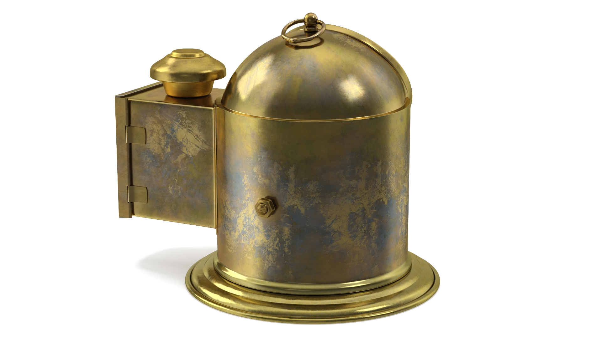 Vintage Marine Binnacle Boat Oil Lamp Old Brass 3D
