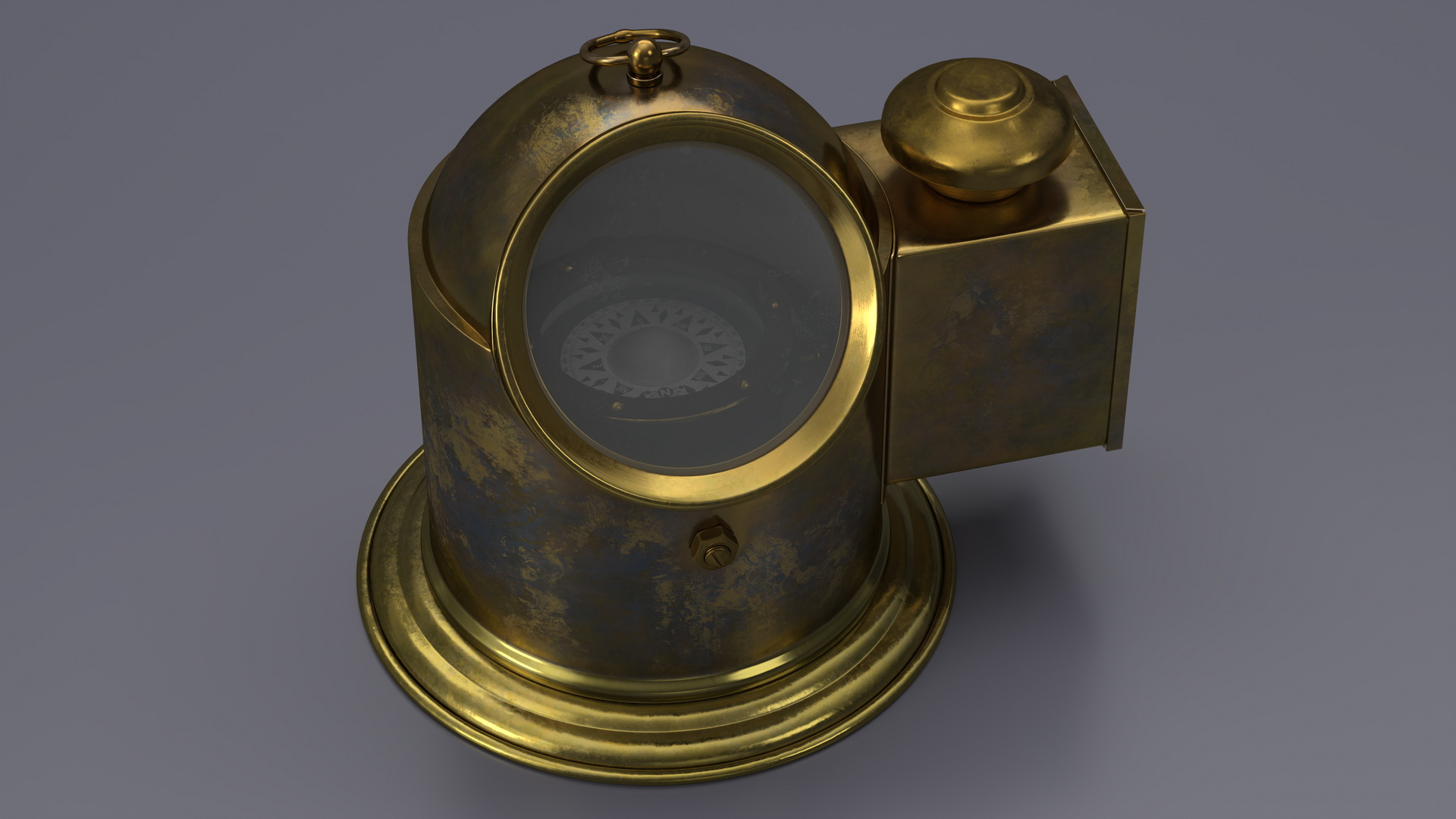 Vintage Marine Binnacle Boat Oil Lamp Old Brass 3D