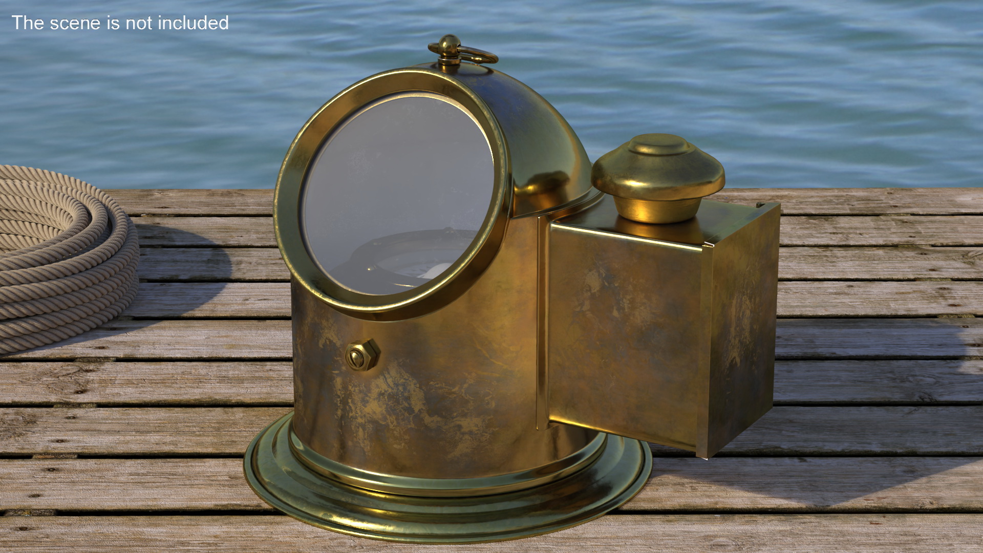 Vintage Marine Binnacle Boat Oil Lamp Old Brass 3D
