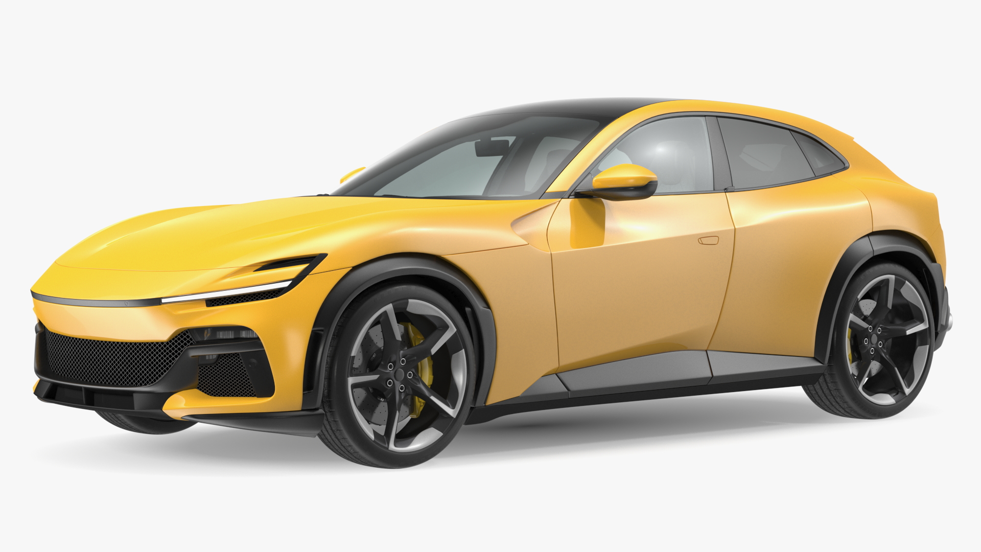 Extreme Crossover Sports Car Yellow Rigged 3D