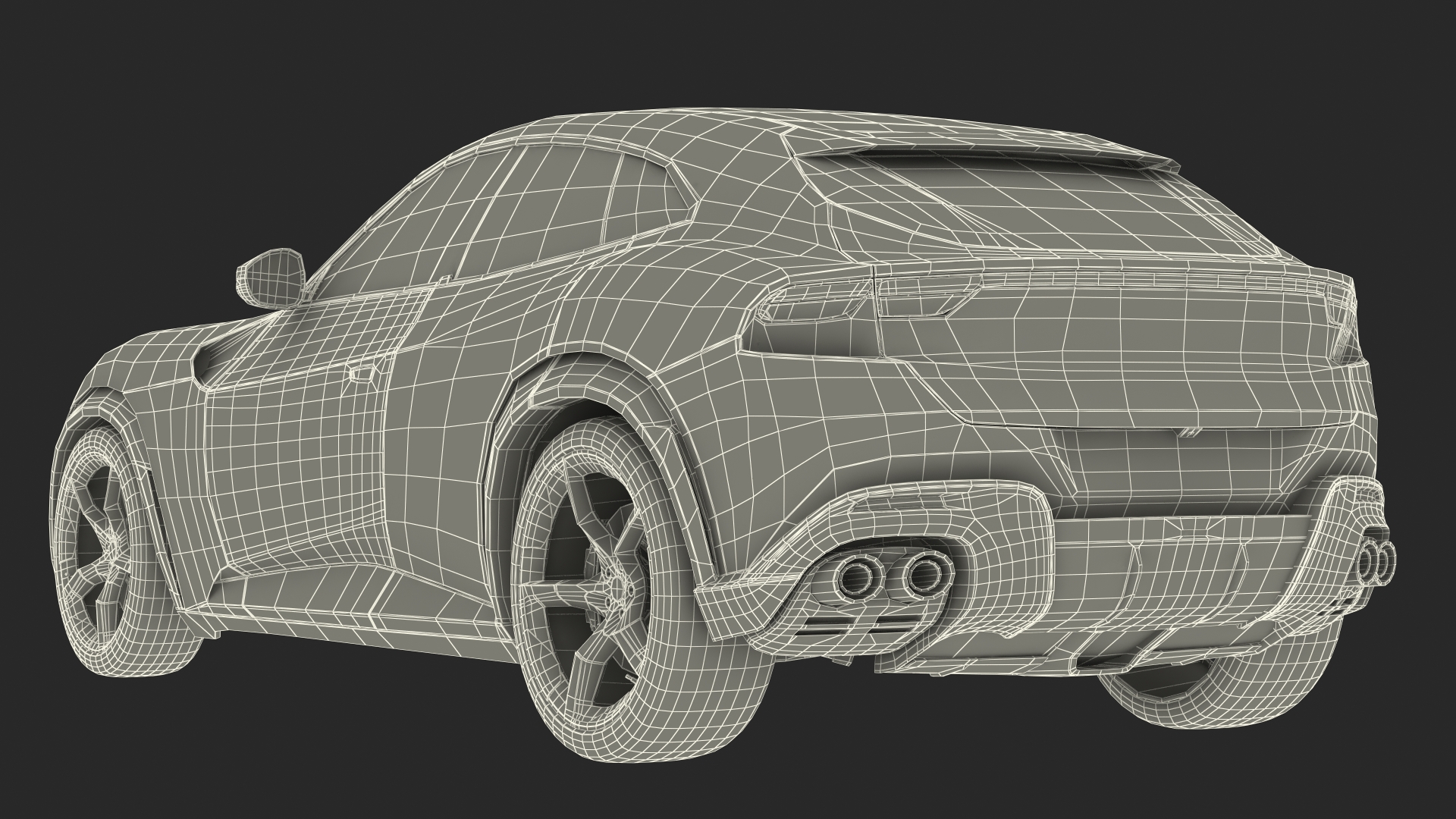 Extreme Crossover Sports Car Yellow Rigged 3D