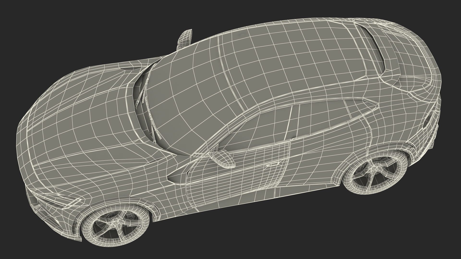 Extreme Crossover Sports Car Yellow Rigged 3D