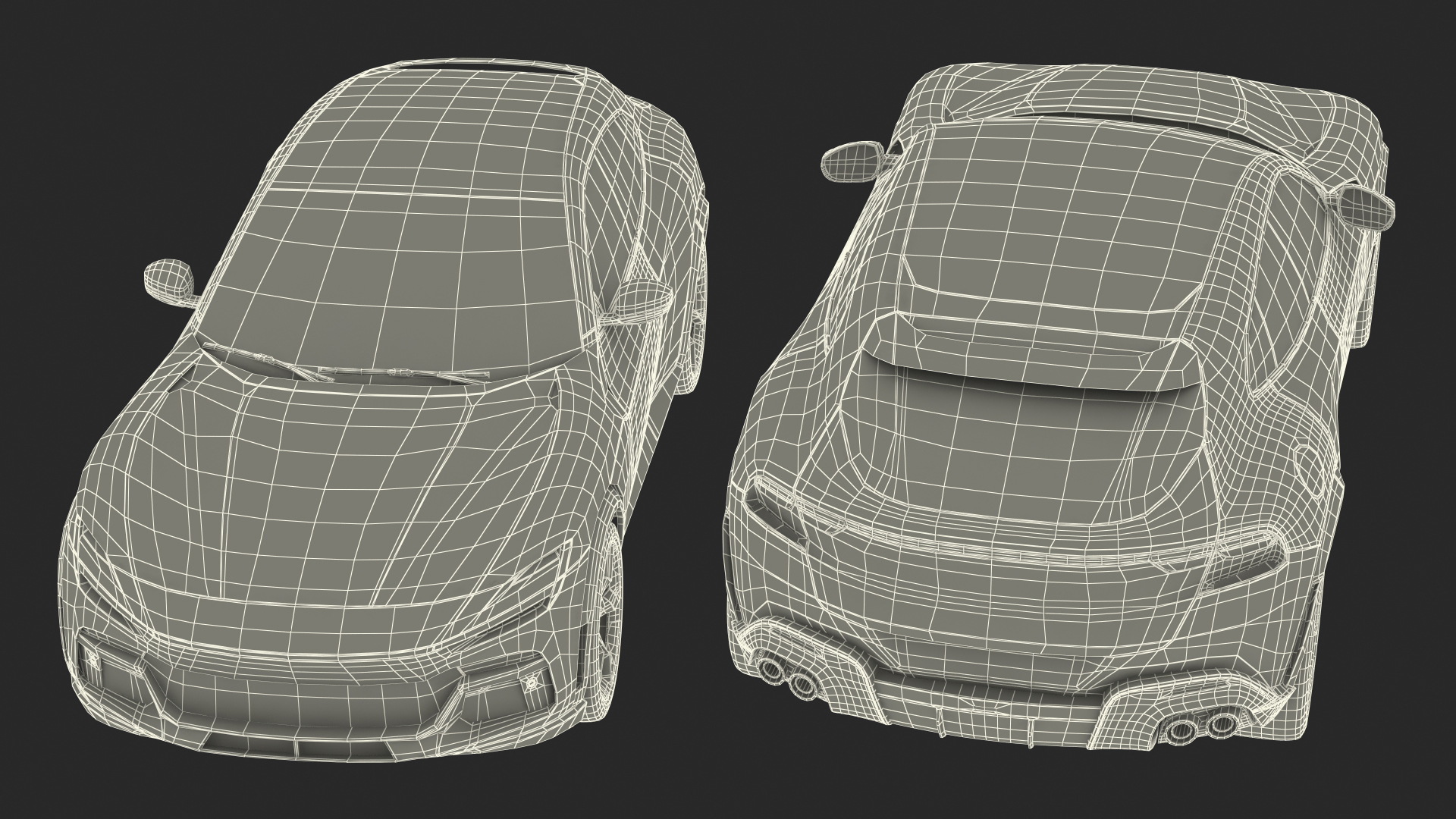 Extreme Crossover Sports Car Yellow Rigged 3D
