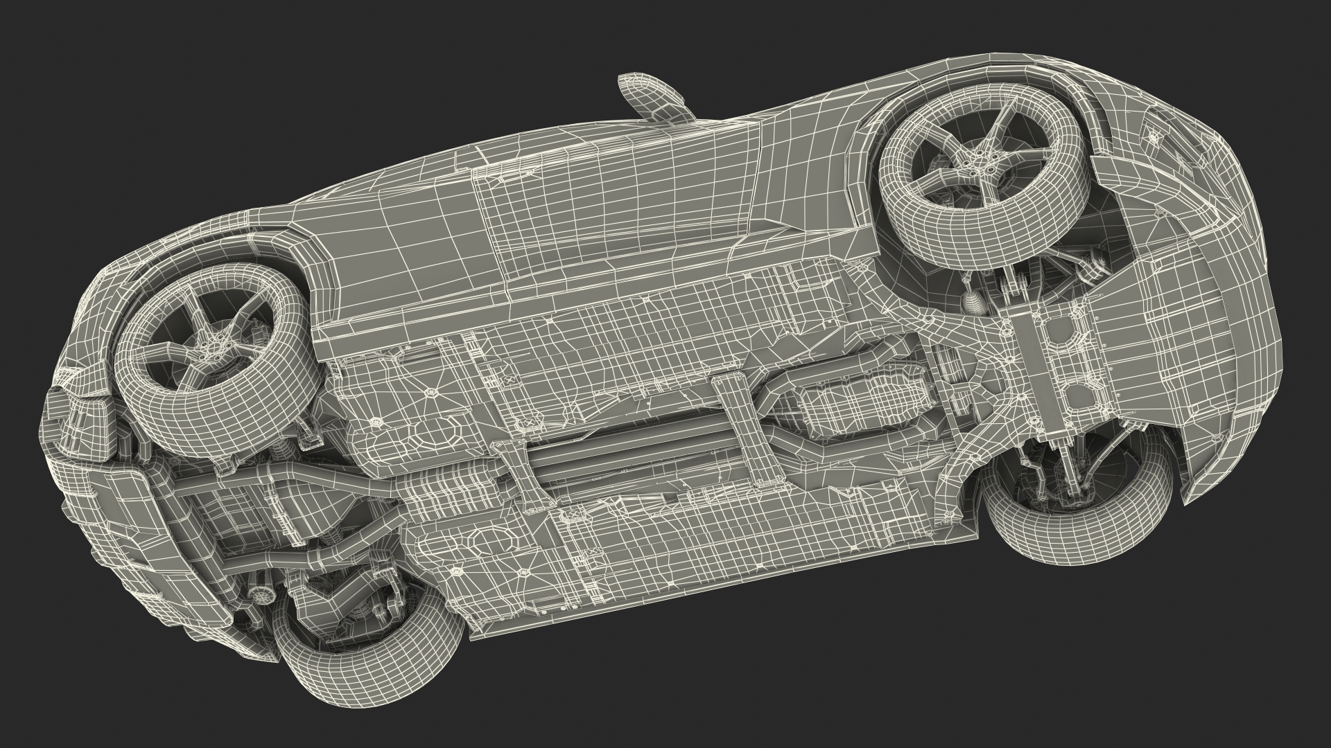 Extreme Crossover Sports Car Yellow Rigged 3D
