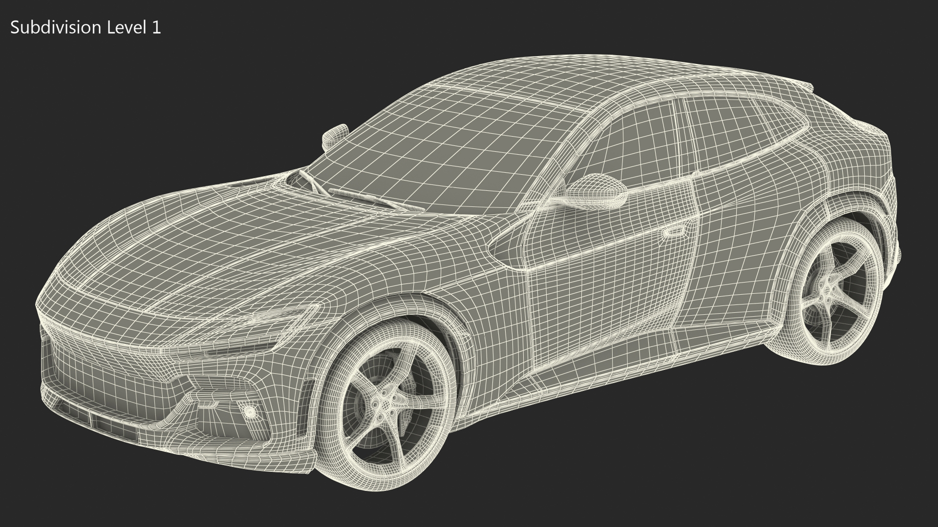 Extreme Crossover Sports Car Yellow Rigged 3D