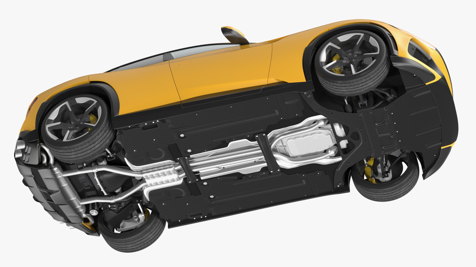 Extreme Crossover Sports Car Yellow Rigged 3D