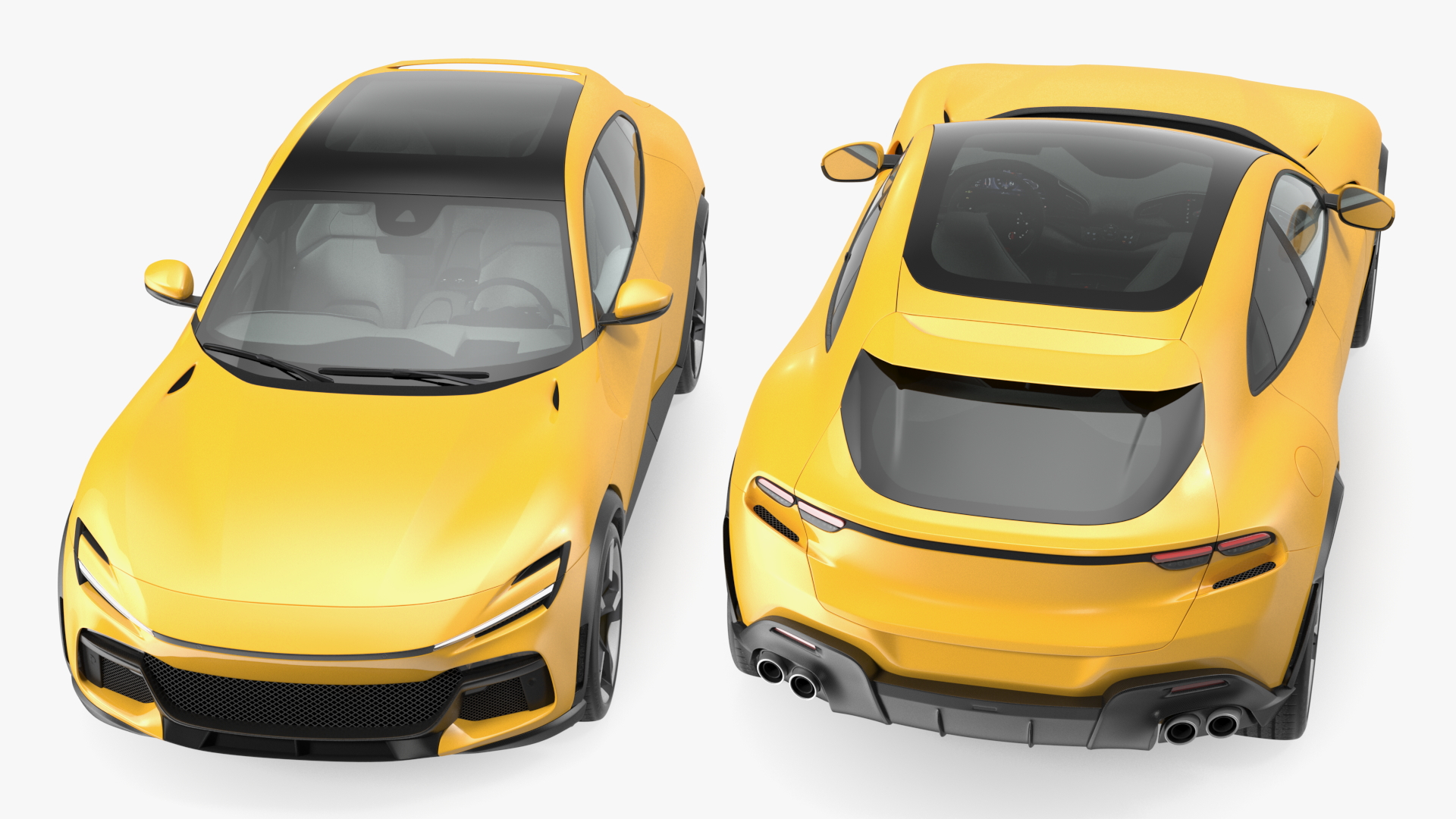 Extreme Crossover Sports Car Yellow Rigged 3D