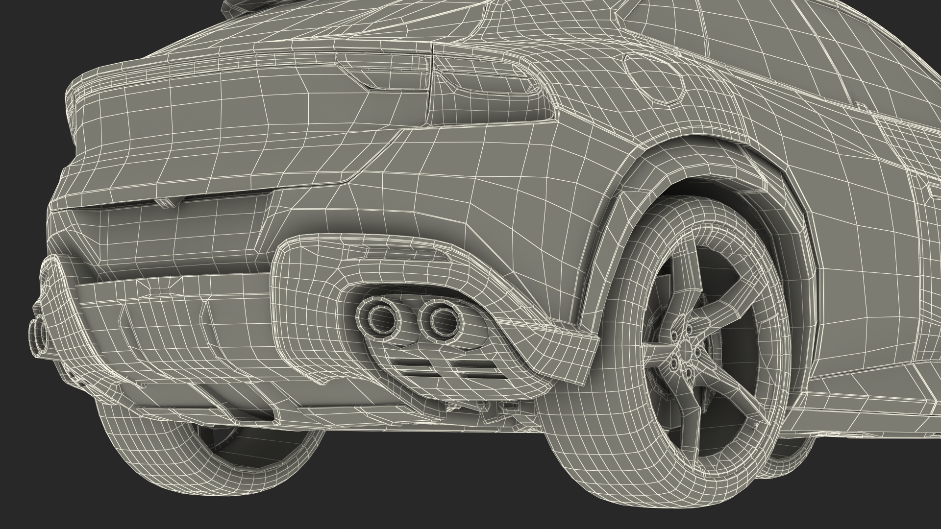 Extreme Crossover Sports Car Yellow Rigged 3D