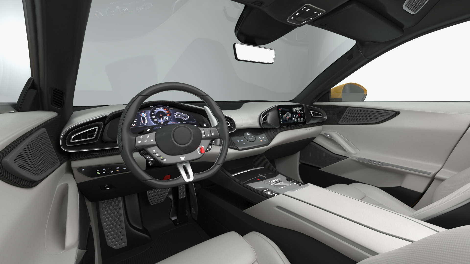 Extreme Crossover Sports Car Yellow Rigged 3D