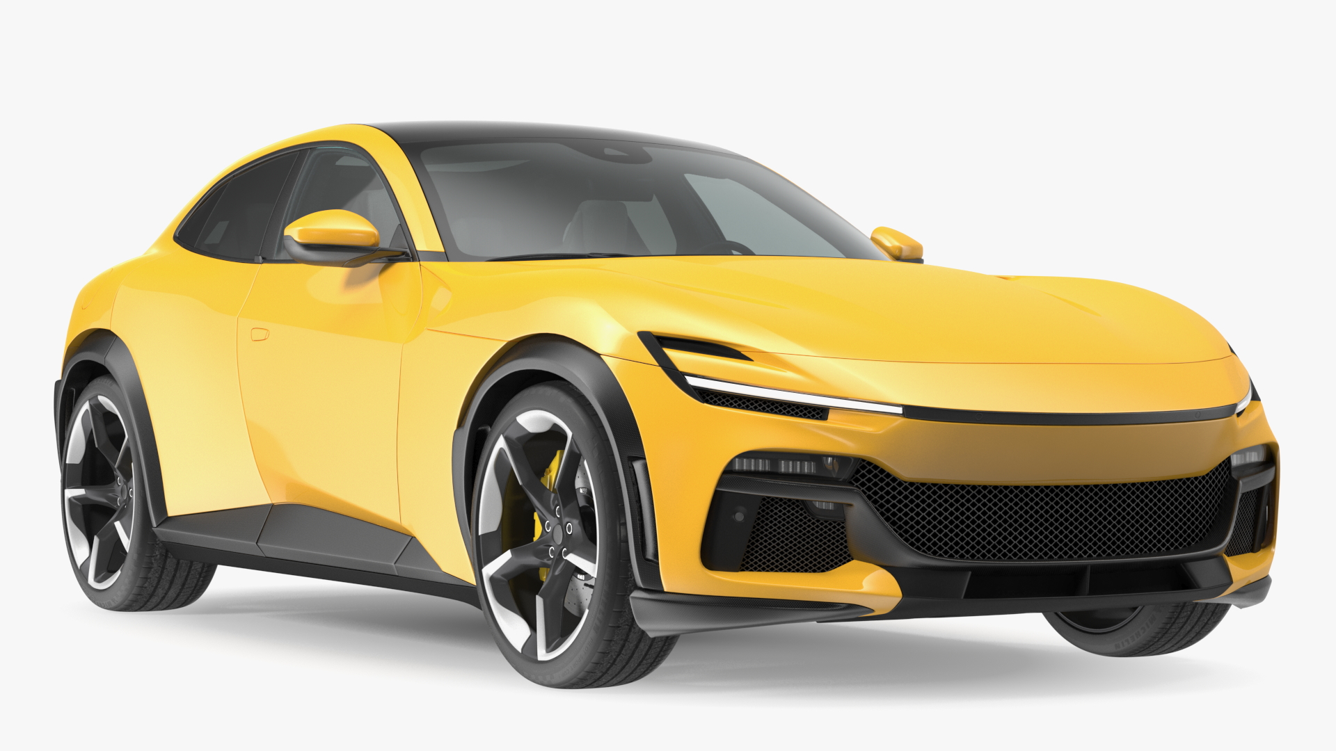 Extreme Crossover Sports Car Yellow Rigged 3D
