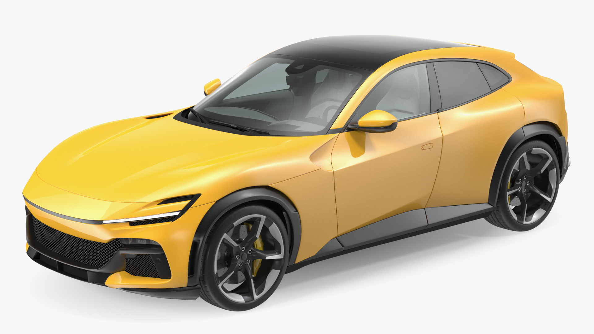 Extreme Crossover Sports Car Yellow Rigged 3D